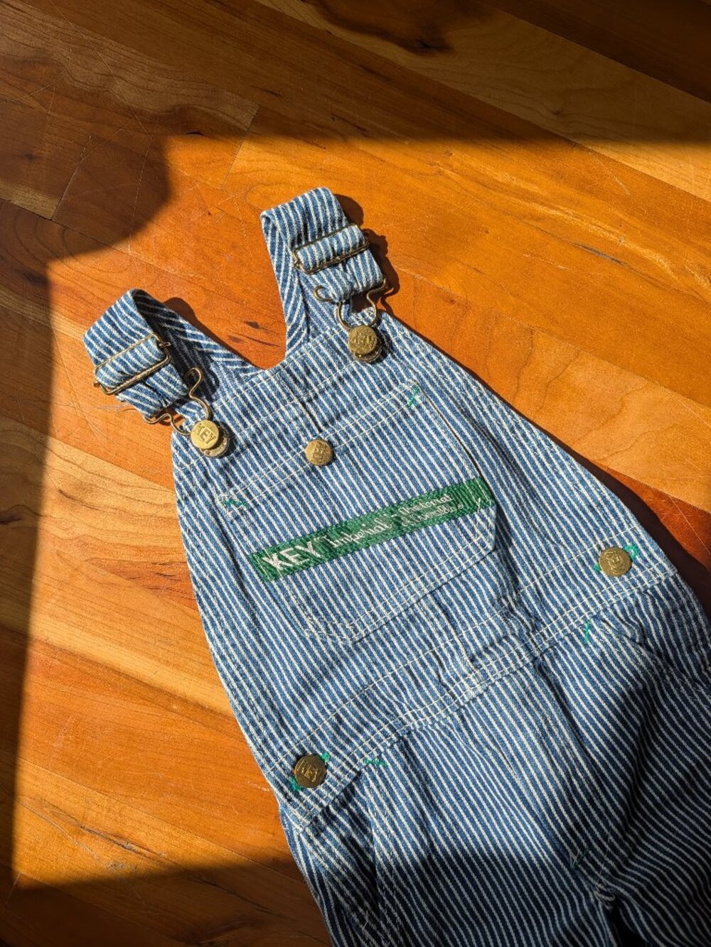 Vintage Key Imperial Toddler Overall Bibs Hickory Railroad Stripe